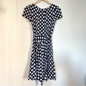 🌸 5 for $25 // Billie and Blossom polka dot navy fit and flare Dress XS